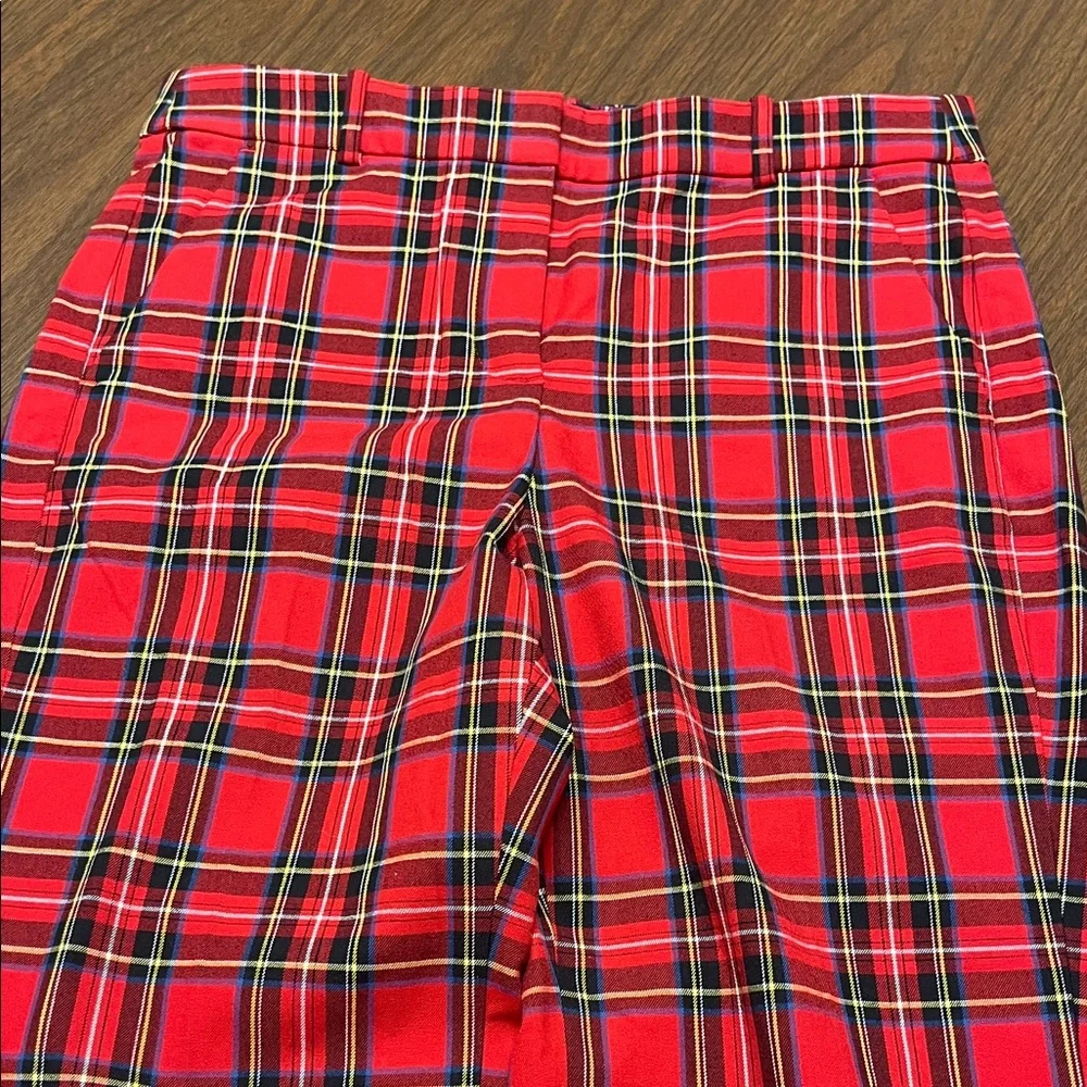 J Crew red plaid Kallie pants, size 8, NWT‎